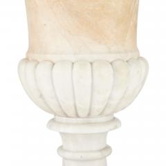 Large carved white marble campagna form garden urn - 3122364