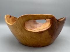 Large carved wooden basket France circa 1950 - 4417563