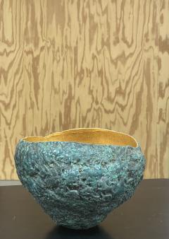 Large ceramic Turquoise an Gold - 3978612