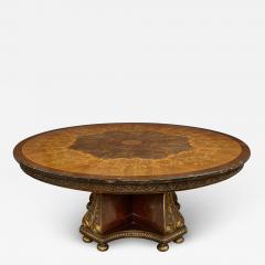 Large circular centre table adorned with gilt bronze and marquetry - 2170464