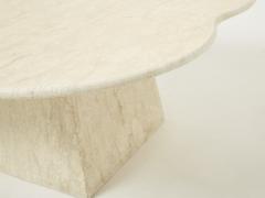 Large clover shaped coffee table made of Italian travertine 1970s - 2239787