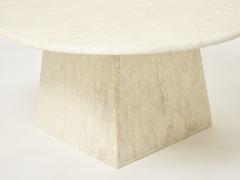 Large clover shaped coffee table made of Italian travertine 1970s - 2239788