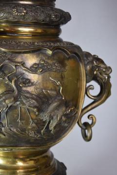 Large fine quality late 19thc Japanese Meiji period bronze vase - 4774344