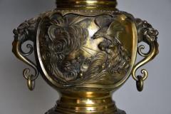Large fine quality late 19thc Japanese Meiji period bronze vase - 4774350