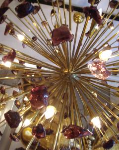 Large garnets chandelier Murano Italy circa 1980 - 903820