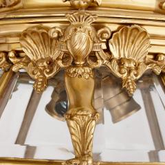 Large gilt bronze and glass Versailles lantern - 3326235
