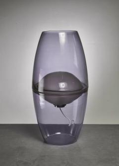 Large glass table or floor lamp in lilac - 4709901