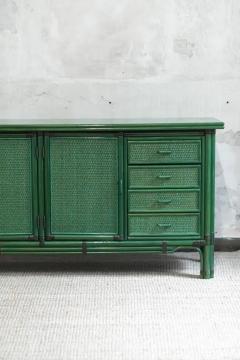 Large green lacquered sideboard 1980s - 3998809