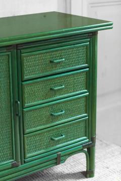 Large green lacquered sideboard 1980s - 3998814