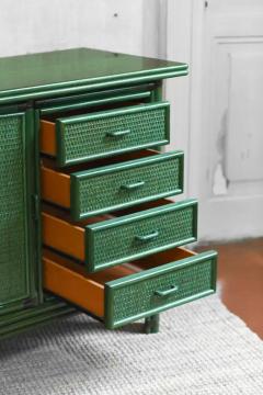 Large green lacquered sideboard 1980s - 3998872