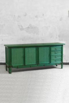 Large green lacquered sideboard 1980s - 3998874