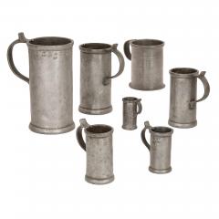 Large group of antique German pewter mugs tankards and ewers - 3416485