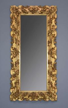 Large highly decorative mid 19th century Italian carved giltwood dressing mirror - 4757073