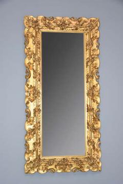 Large highly decorative mid 19th century Italian carved giltwood dressing mirror - 4757154