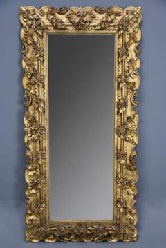 Large highly decorative mid 19th century Italian carved giltwood dressing mirror - 4757157