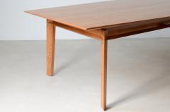 Large oak table with slightly shaped top elegant profiles and tapered legs  - 3732359