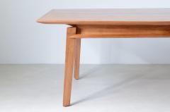 Large oak table with slightly shaped top elegant profiles and tapered legs  - 3732370