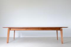 Large oak table with slightly shaped top elegant profiles and tapered legs  - 3732437