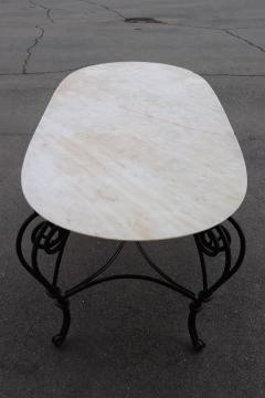 Large oval garden table in Iron legs and marble top - 3436258
