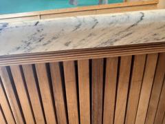 Large oval marble stacked wood coffee table - 4111224