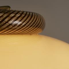 Large oval shaped 1960s Italian cream pendant with decorative swirl top - 3605228