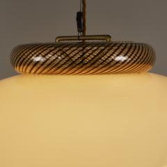 Large oval shaped 1960s Italian cream pendant with decorative swirl top - 3605229
