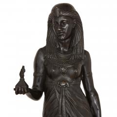 Large pair of Empire style patinated bronze sculptures - 3776448