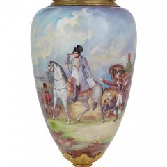 Large pair of S vres style porcelain vases with Napoleonic scenes - 3776476