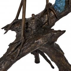Large patinated bronze fountain with heron sculptures - 1274620