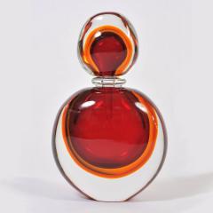 Large red and amber Murano perfume bottle - 806740