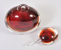 Large red and amber Murano perfume bottle - 806743