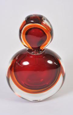 Large red and amber Murano perfume bottle - 806746