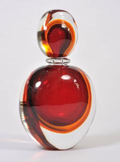 Large red and amber Murano perfume bottle - 806751