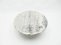 Large round coffee table made with white sicilian marble 1970s - 1559581