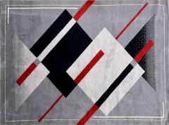 Large rug in wool with geometric design France circa 1970 - 3687021