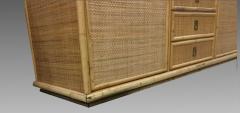 Large sideboard in bamboo and cannage Italy 1970 - 1038961