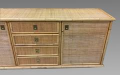 Large sideboard in bamboo and cannage Italy 1970 - 1038962
