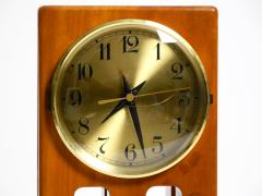 Large unusual 1980s postmodern design table clock made of cherry wood - 2525279