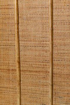 Large wall coat hanger in rush and wicker Italy 1980 - 3548452