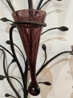Large wrought iron and Murano glass sculpture - 3032645