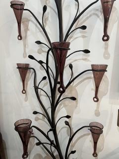 Large wrought iron and Murano glass sculpture - 3032651
