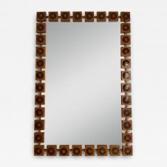 Lars Goran Nilsson Wood cube Enamel Mirror by Lars G ran Nilsson for Glas Tr Sweden 1960s - 2841350