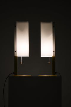 Lars Gunnar Nordstr m Pair of Table Lamps in Brass and Plastic by Lars Gunnar Nordstr m 1960s - 4596272
