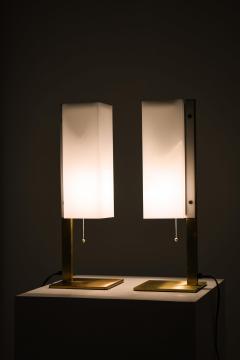 Lars Gunnar Nordstr m Pair of Table Lamps in Brass and Plastic by Lars Gunnar Nordstr m 1960s - 4596279