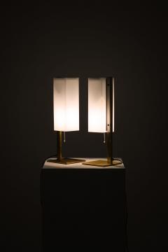 Lars Gunnar Nordstr m Pair of Table Lamps in Brass and Plastic by Lars Gunnar Nordstr m 1960s - 4596285