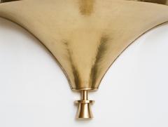 Lars Holmstr m Swedish Art Deco Flame Brass Sconces Lars Holmstrom - 591254