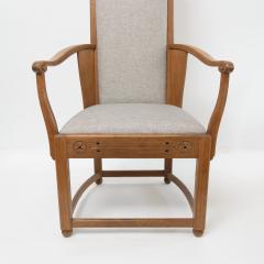 Lars Israel Wahlman Lars Israel Wahlman designed high back oak Swedish Arts Crafts armchairs - 1800477