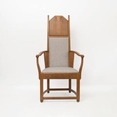 Lars Israel Wahlman Lars Israel Wahlman designed high back oak Swedish Arts Crafts armchairs - 1800546