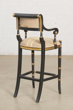 Las Palmas Collection Giltwood Ebonized Caned Barstool Mansfield - 2142185