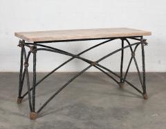 Las Palmas Collection Modern Rustic Wrought Iron Console Sofa Table - 1985325